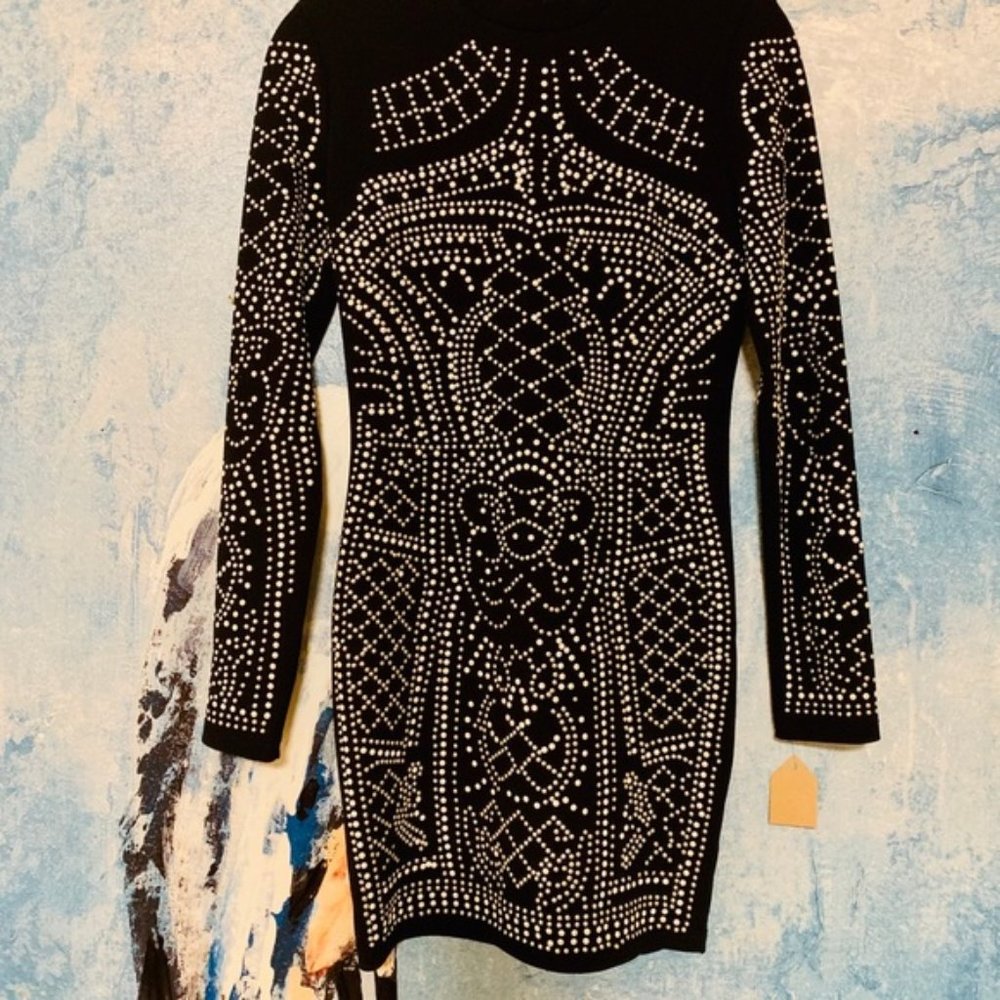 Brand new Black Studded Bodycon dress - Picture 2 of 4
